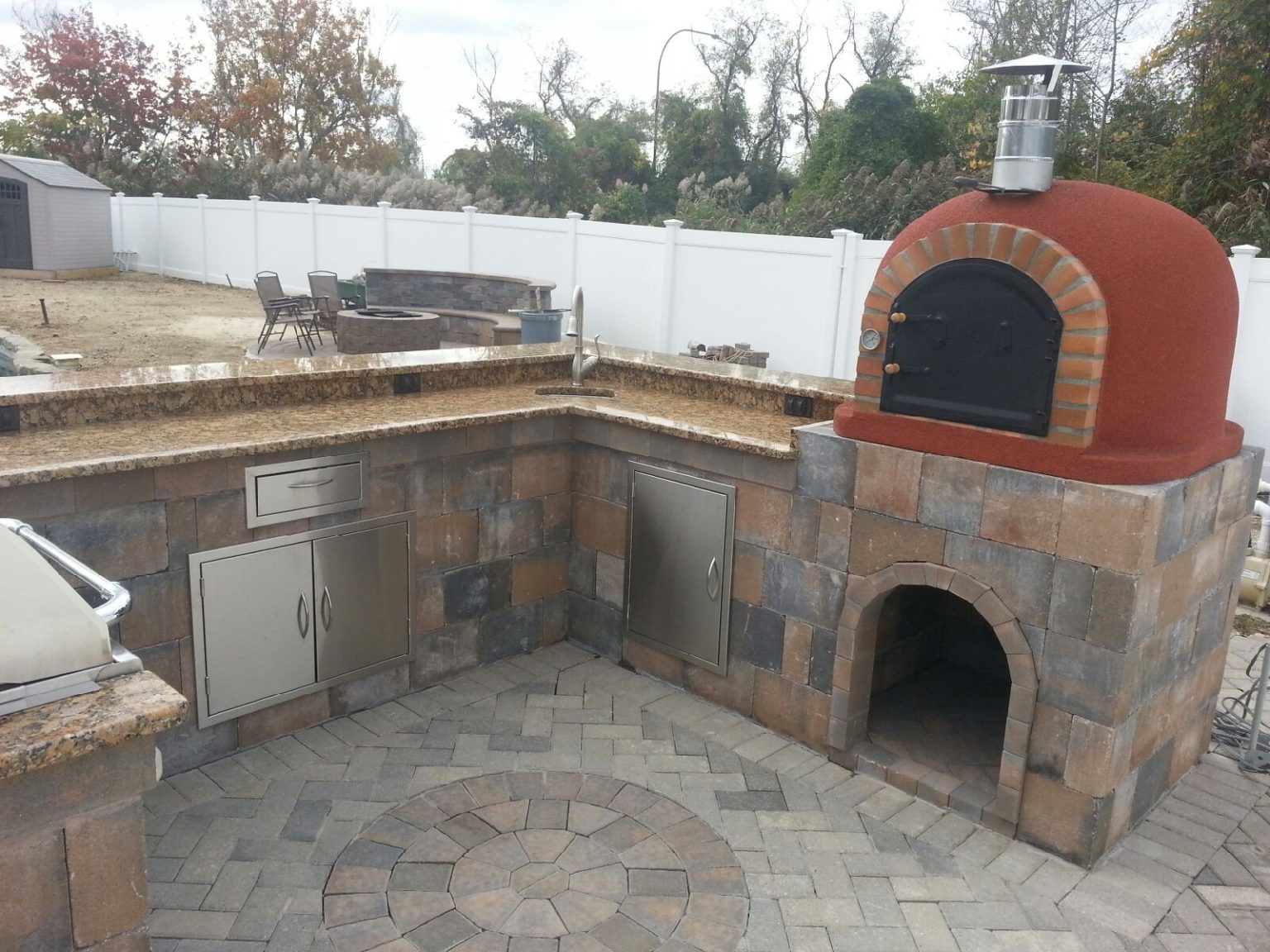 Code TERRACOTTA Outdoor Pizza Oven Cast Iron Door Stone Creations