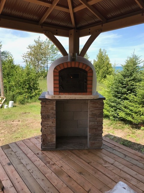 White Brick Pizza Oven Double Insulated, Outdoor Wood Fired Oven Canada