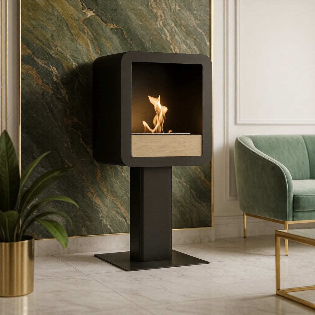 Code: TETRA Bio-Fireplace With Oak Front
